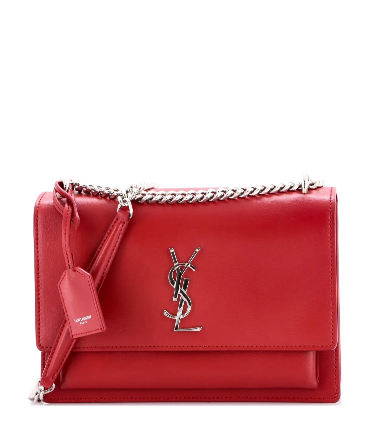 Medium Sunset Crossbody Bag Leather by Pre-owned Saint Laurent