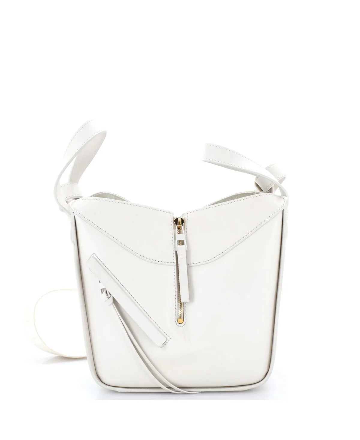 Compact Monochrome Hammock Bag Leather with Logo Jacquard Strap