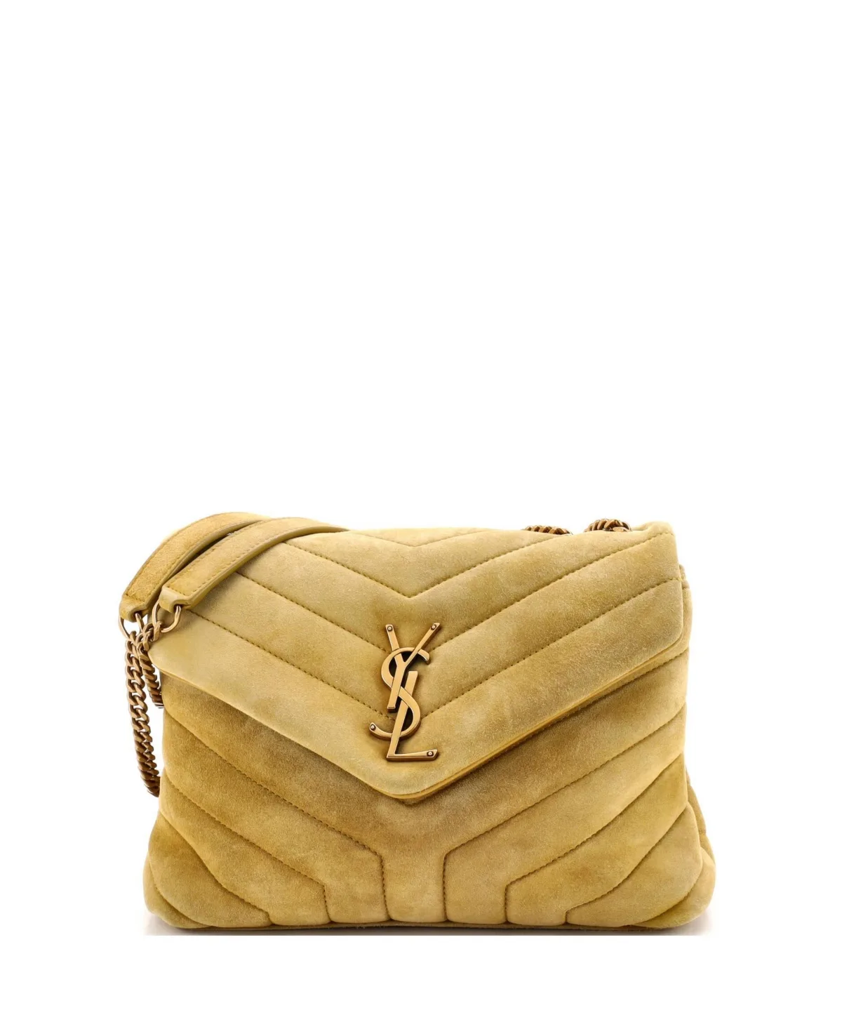Small Loulou Shoulder Bag Matelasse Chevron Suede by Pre-owned Saint Laurent