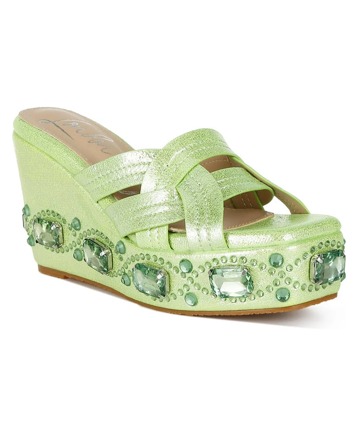 Blistronic Chunky Diamante & Rhinestone Cut-Out Sandals by London Rag