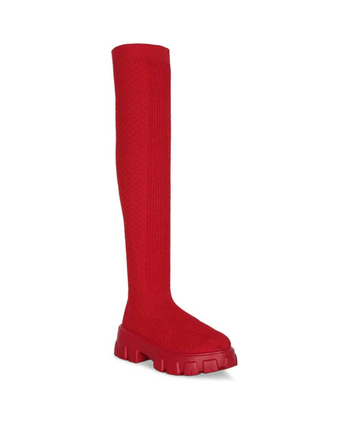 Loro Stretch Knit Knee High Boots by London Rag