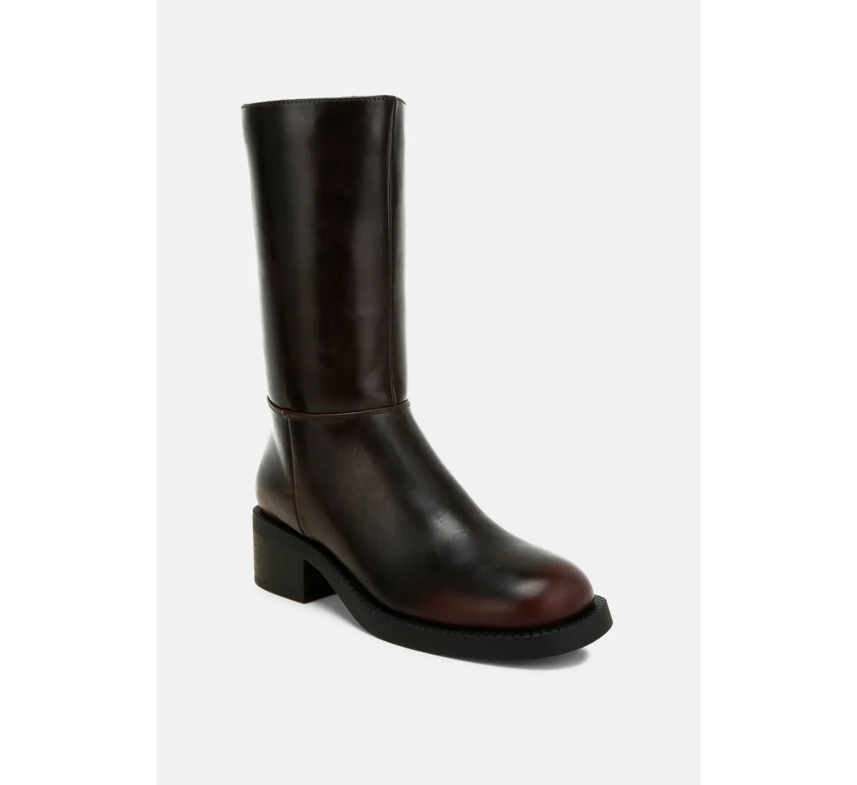 Soora Block Heel Calf Boots by London Rag