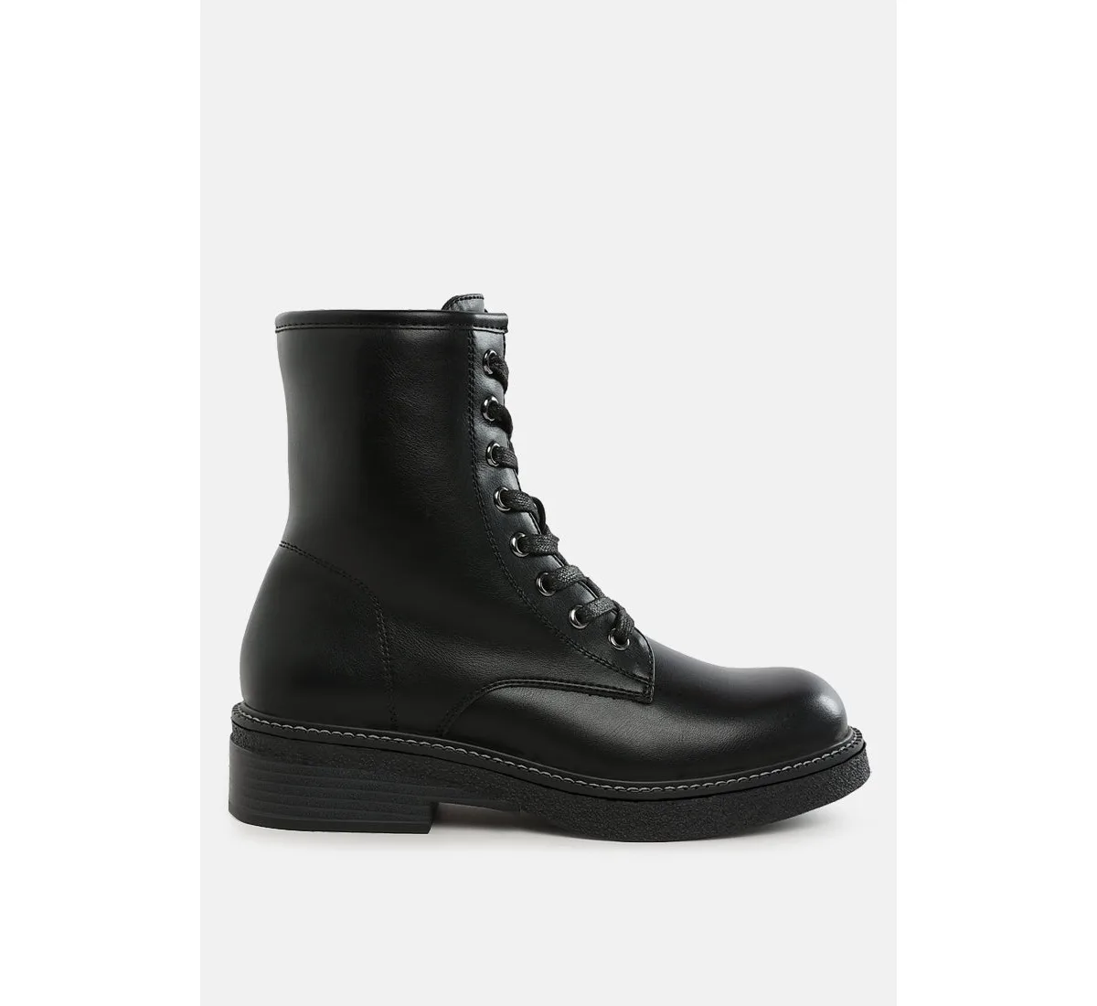 Clover Faux Leather Lace Up Boots