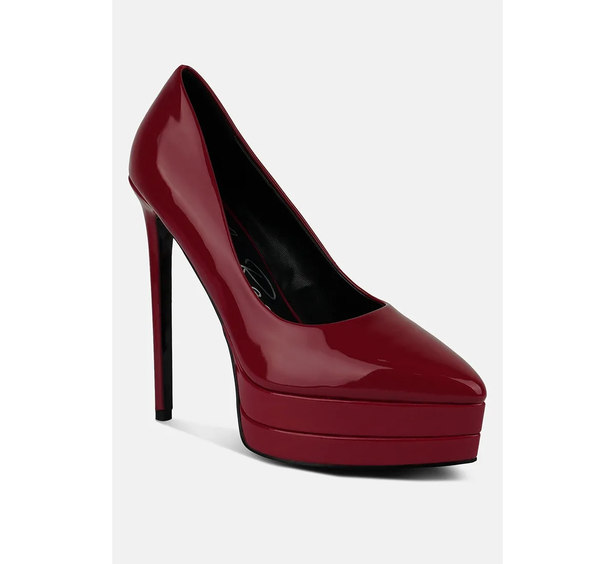 Cuddles Patent Faux Leather Platform Stiletto Pumps by London Rag