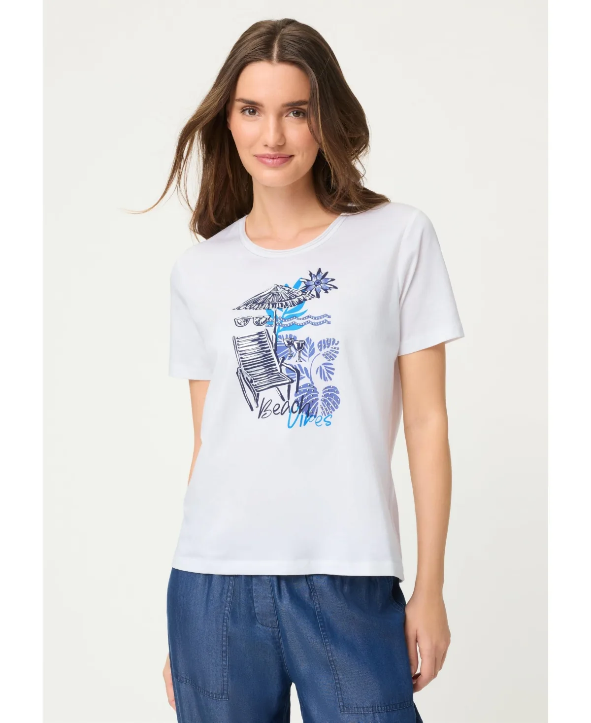 Placement Print T-Shirt by Olsen