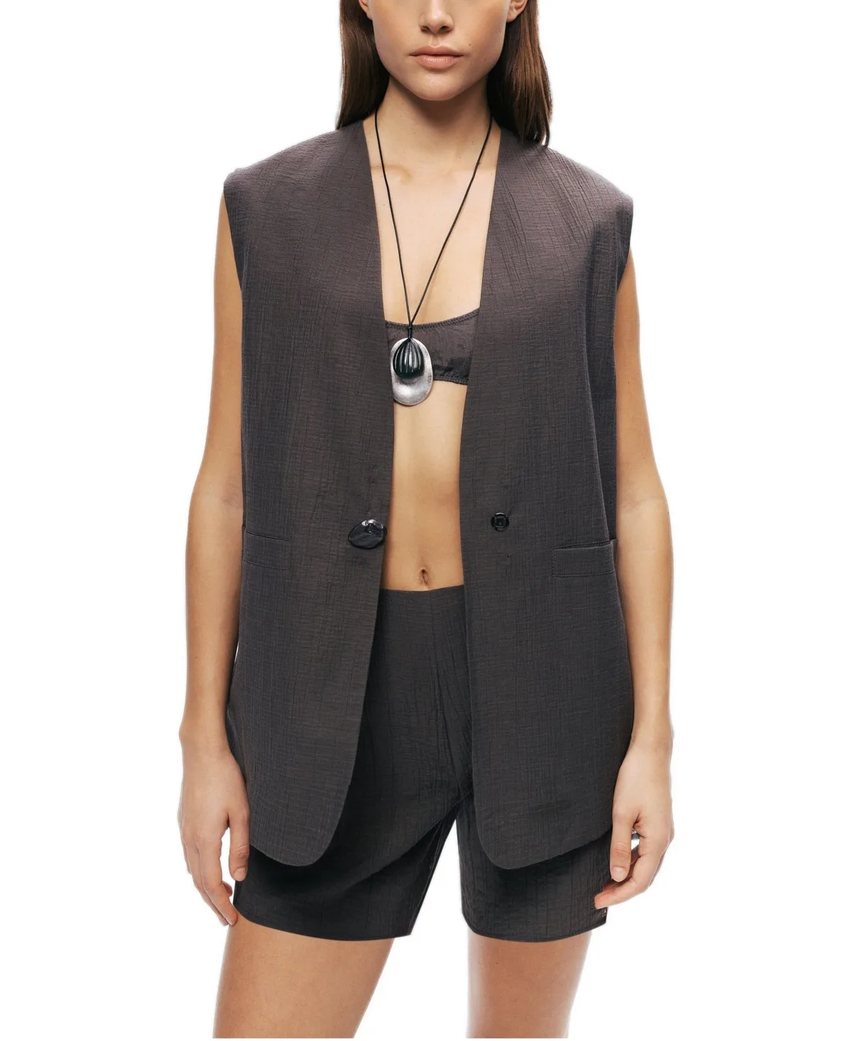 Tailored V-Neck Vest by Nocturne