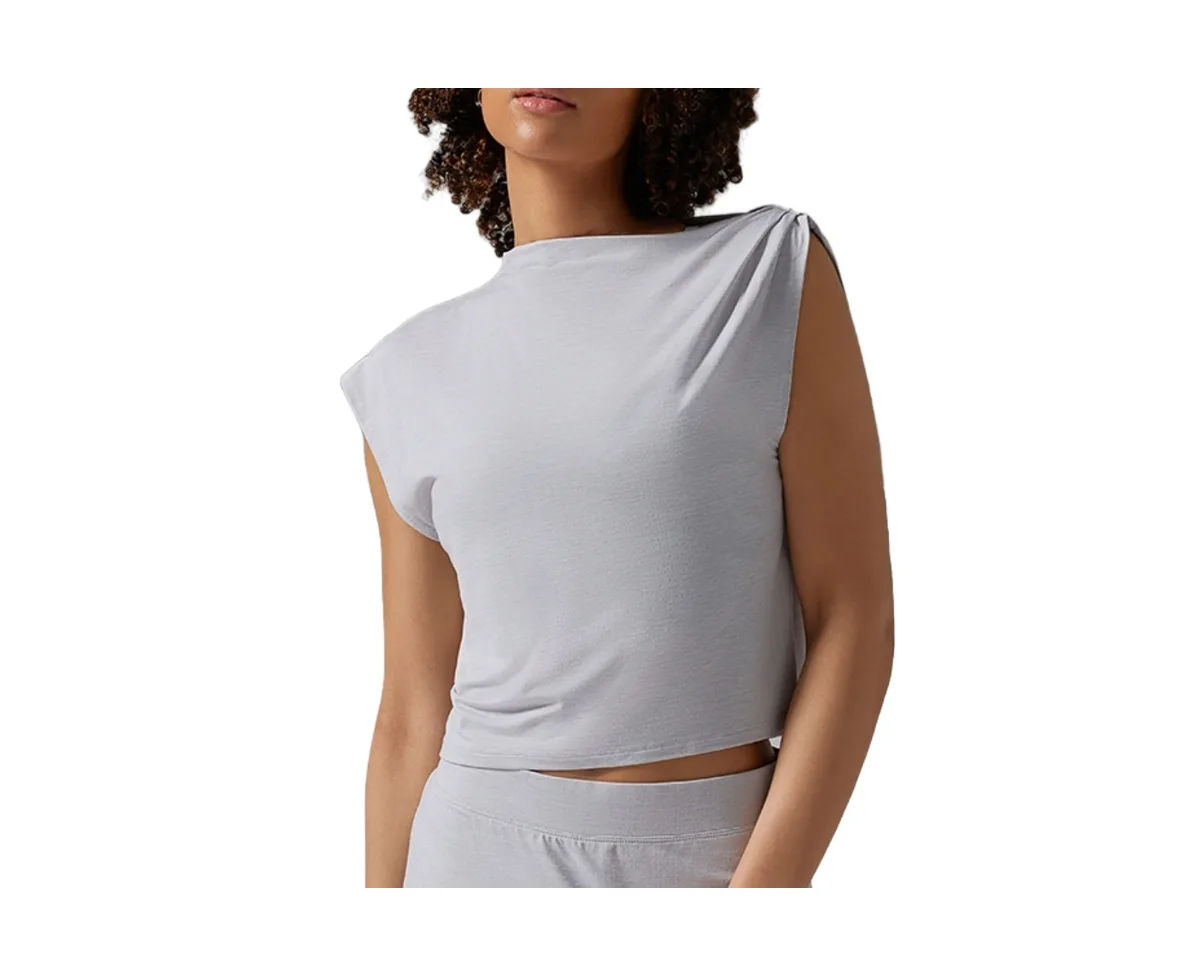 Brushed Tec Knit Asymmetrical Tee by Tavi