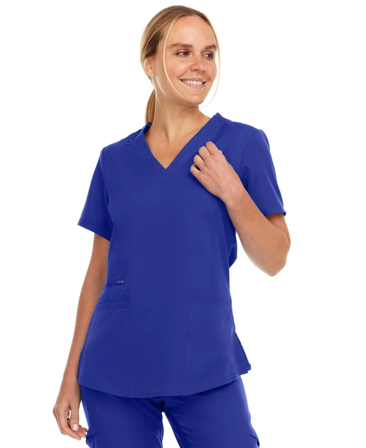Ruth 3-Pocket Multi Stitch V-Neck Scrub Top by Medichic