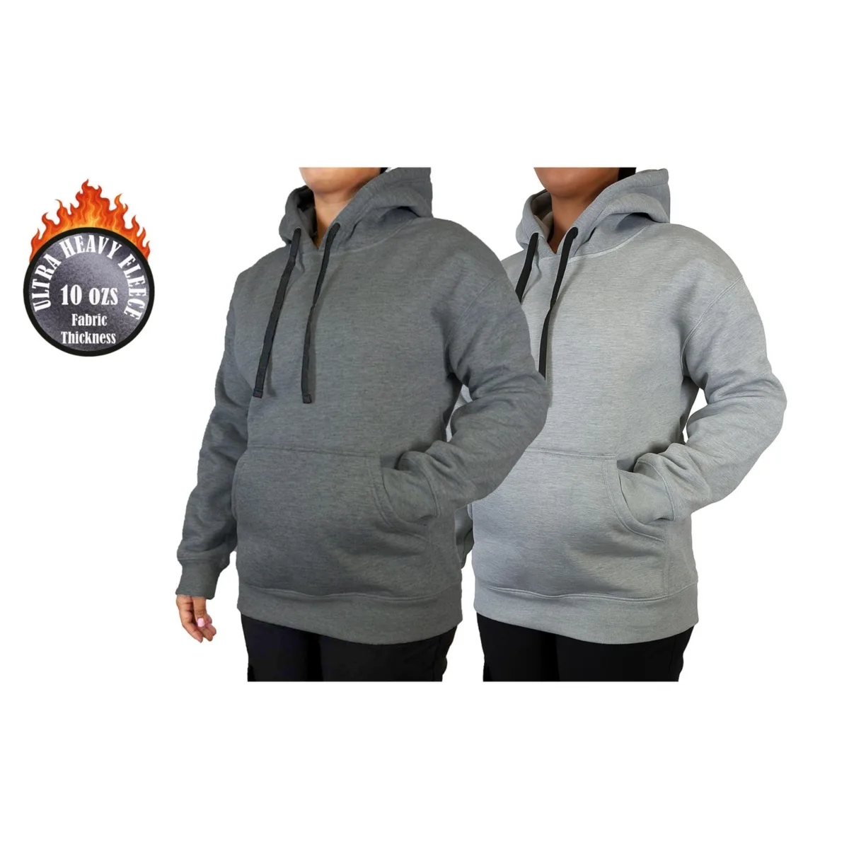 Loose Fit Super Heavyweight Fleece-Lined Pullover Hoodie 2 Pack by Blue Ice