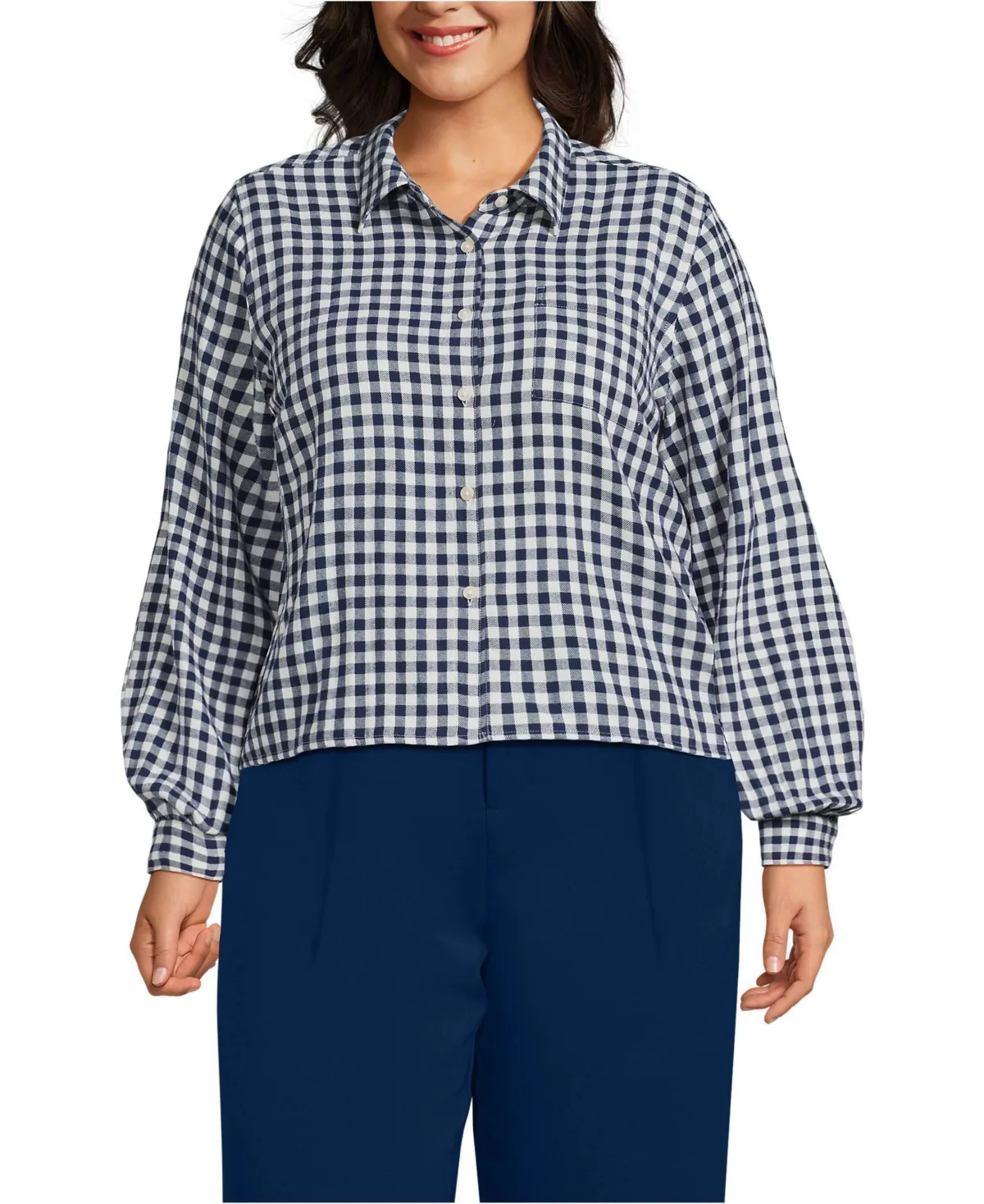 Cropped Flannel Shirt
