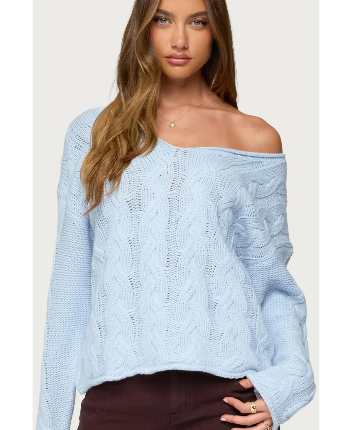 Inga Oversized Cable Knit Sweater by Edikted