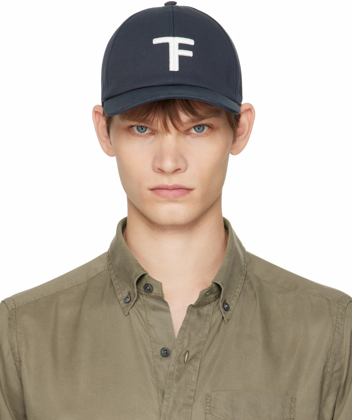 Navy Canvas & Smooth Leather Cap