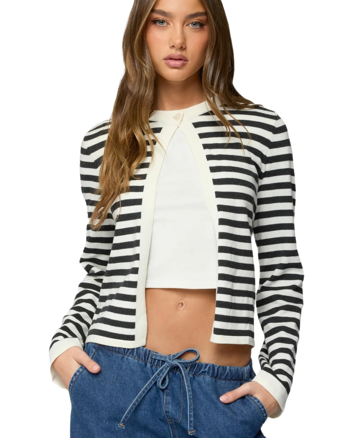 Jenie Split Front Knit Cardigan by Edikted