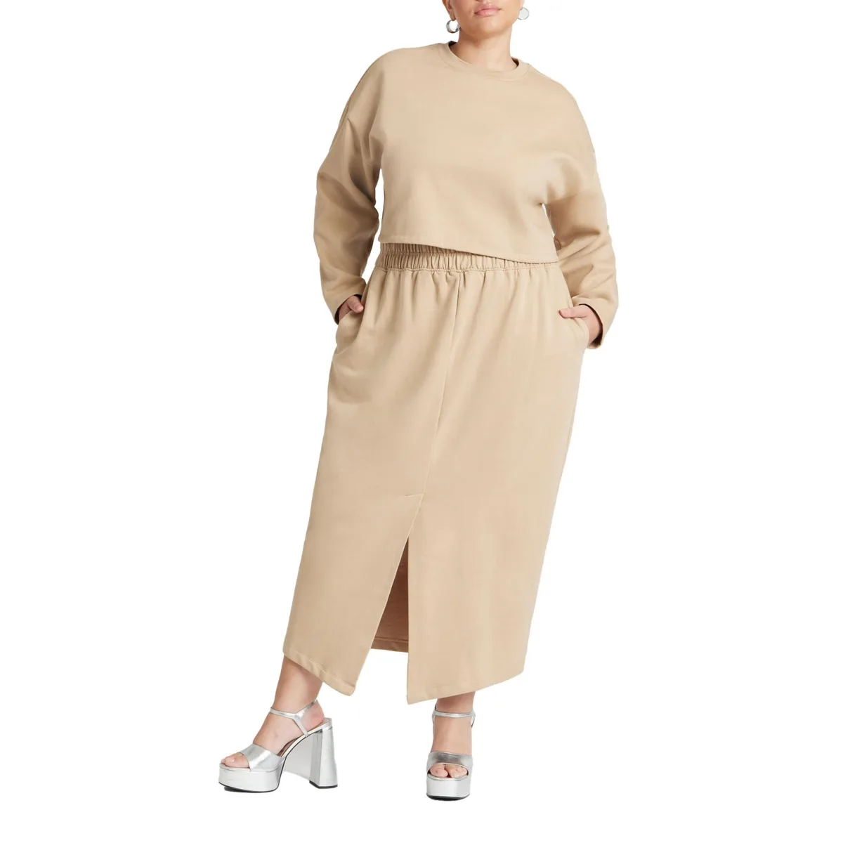 Oversized Cropped Sweatshirt by Eloquii