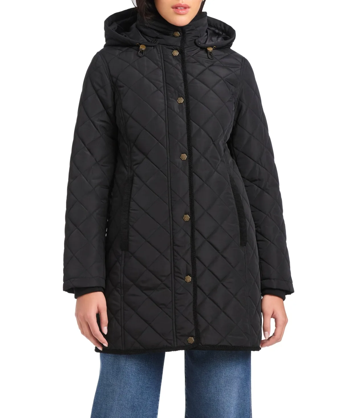 Long Mini Quilt Coat by Vince Camuto