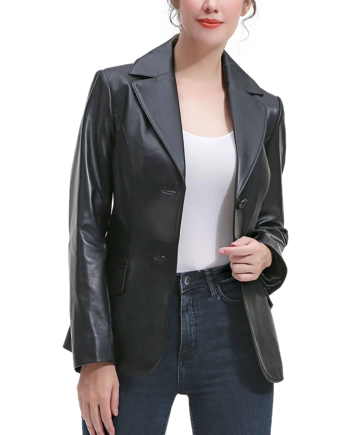 Ruth Leather Blazer Jacket by Bgsd