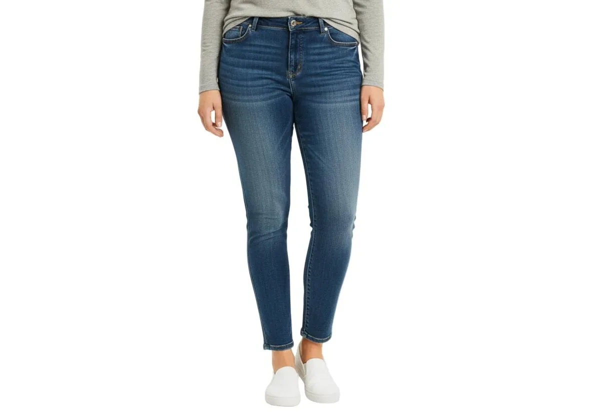 Denim High Rise Skinny with 28" Inseam Ankle Length by Slink Jeans