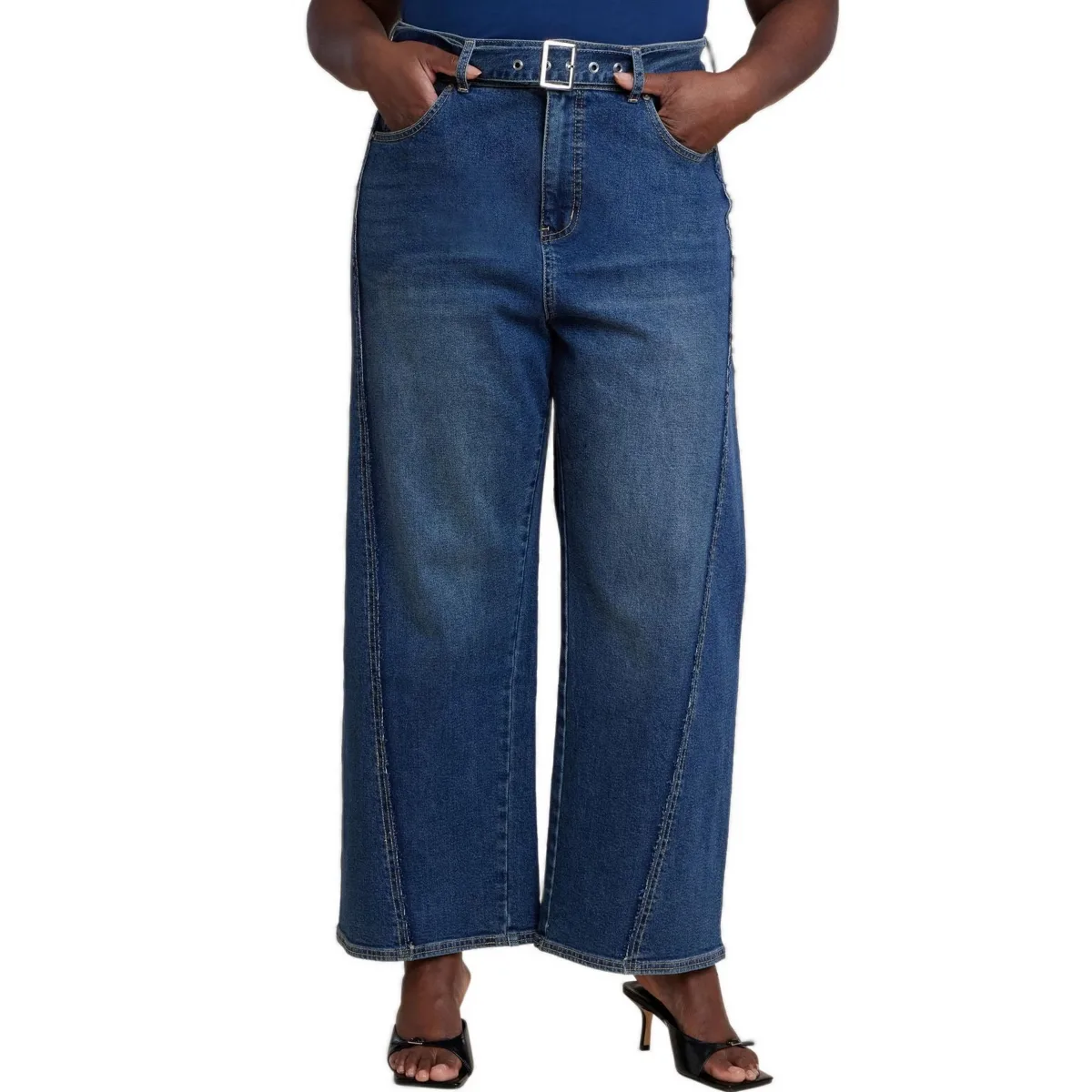Belted Straight Leg Jean by Eloquii