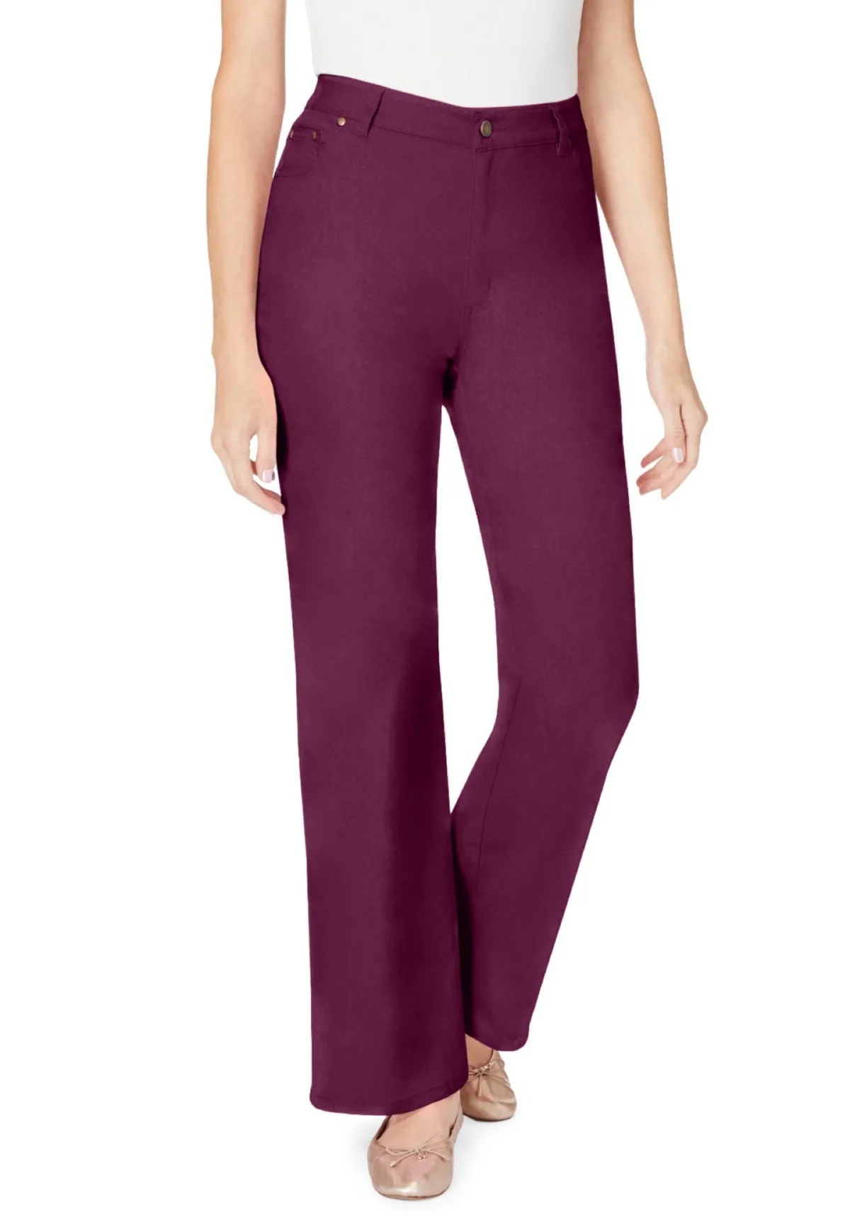 Within Stretch Denim Wide-Leg Five-Pocket Jeans by Woman Within