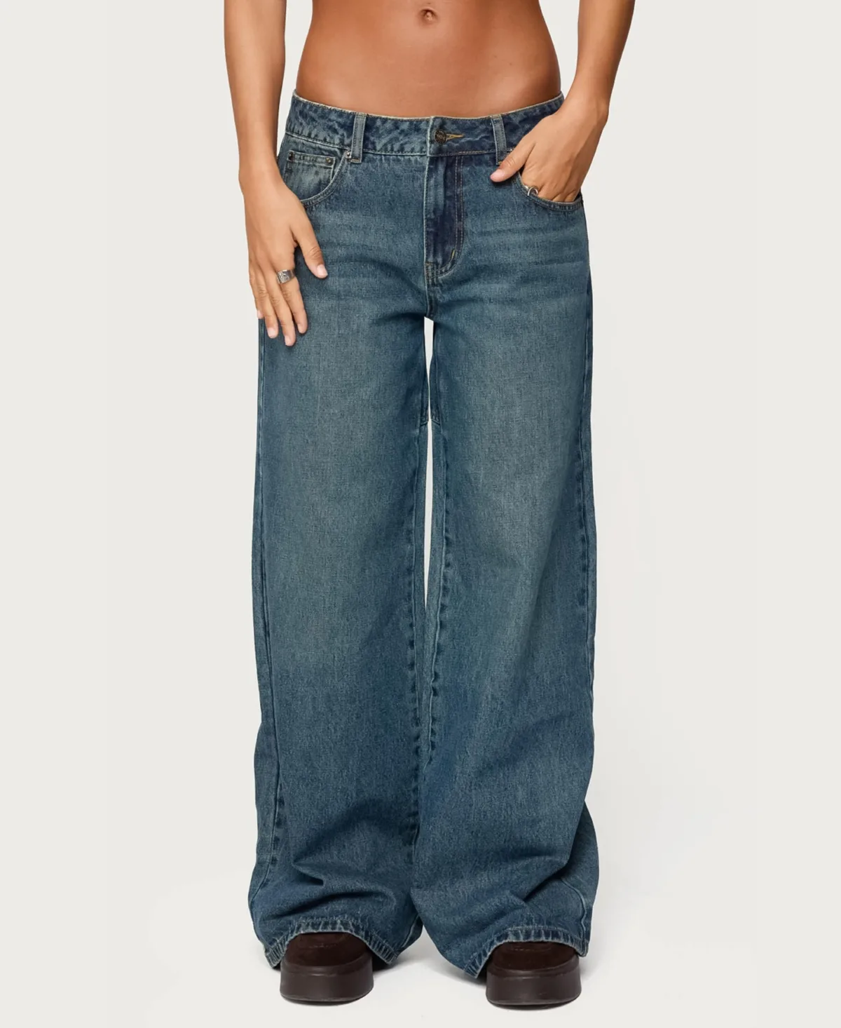 Heartly Low Rise Straight Leg Jeans