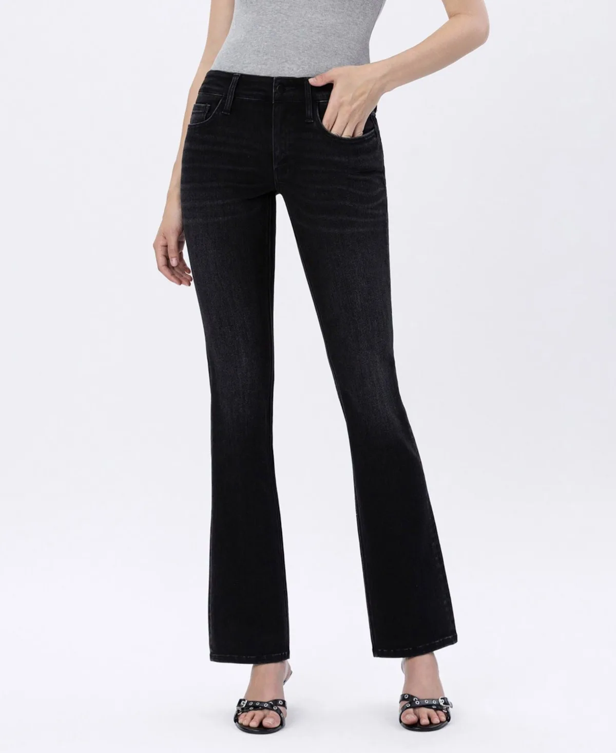 Mid Rise Full Length Bootcut Jeans by Flying Monkey
