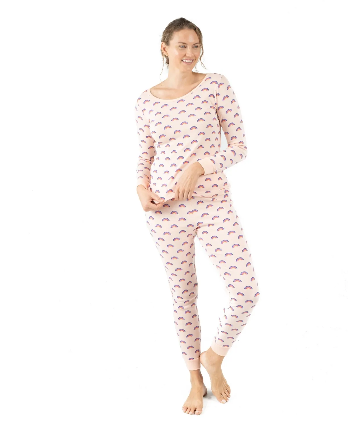 Matching Family Two-Piece Cotton Long Sleeve Shirt and Pants Print Pajamas