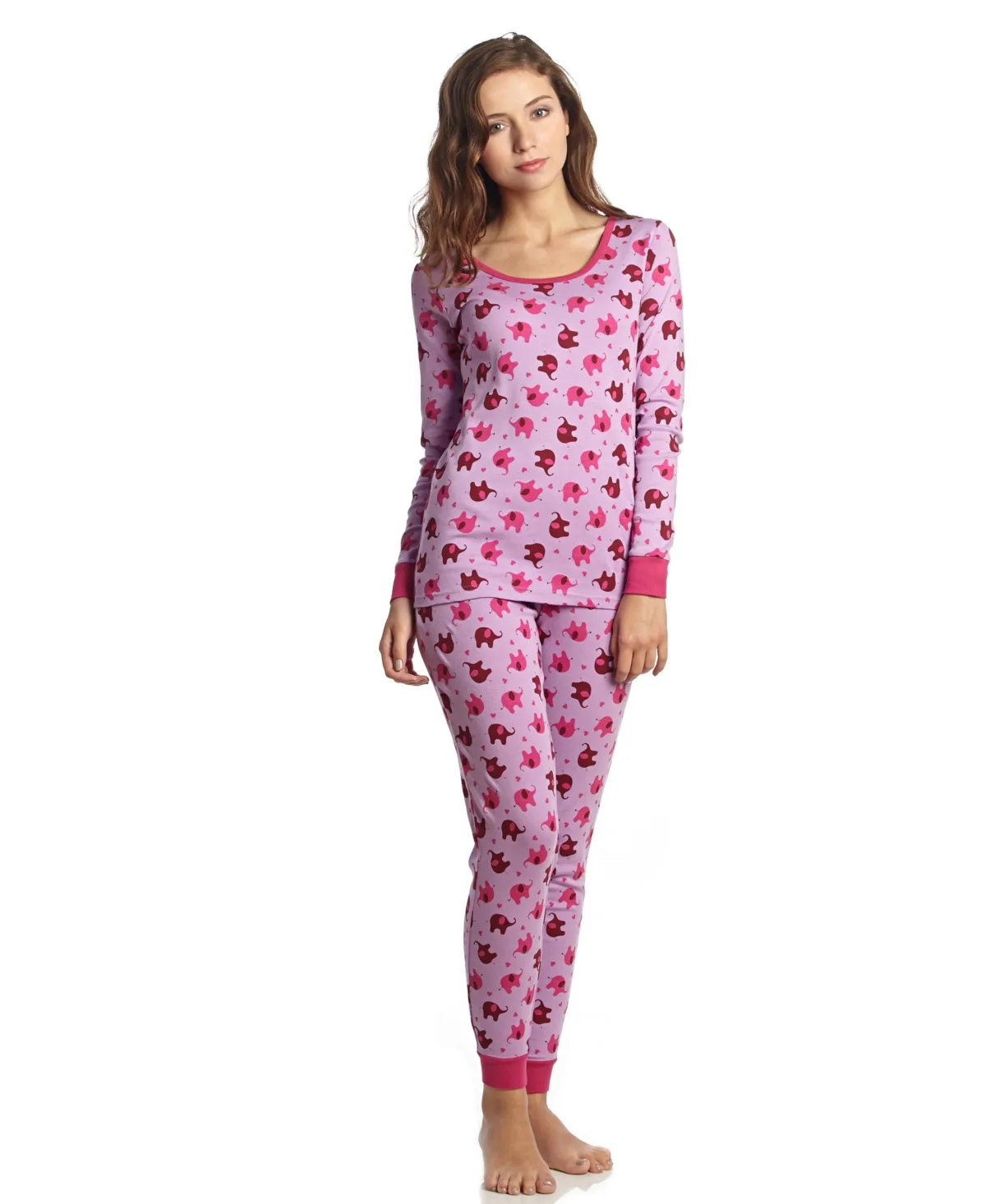 Matching Family Two-Piece Cotton Long Sleeve Shirt and Pants Print Pajamas