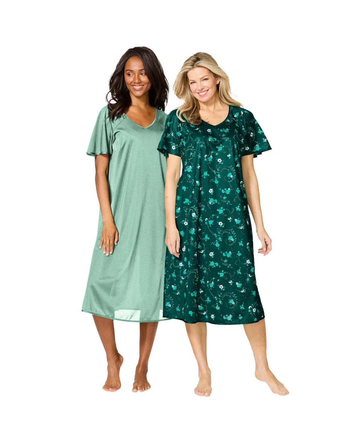 2-Pack Short Silky Gown by Only Neccessities