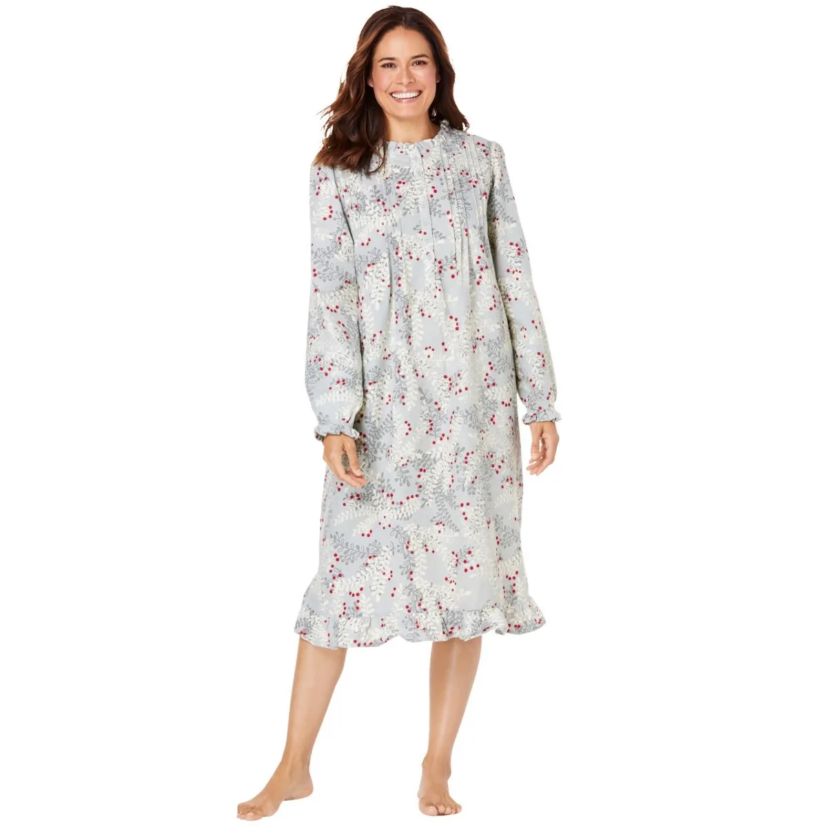 Cotton Flannel Print Short Gown