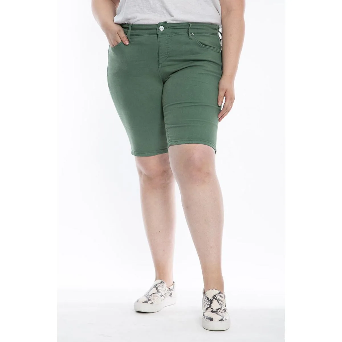 Mid Rise Bermuda Shorts by Slink Jeans