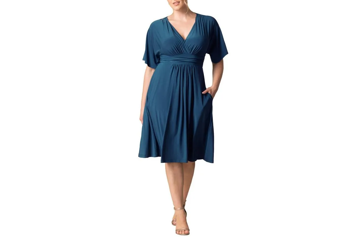 Gia A-Line Midi Dress with Pockets by Kiyonna