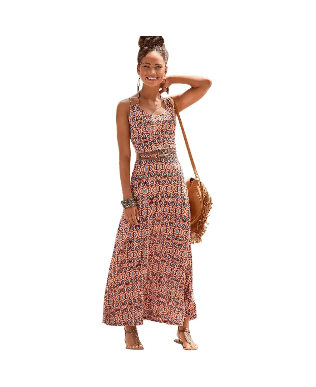 Printed Halterneck Maxi Dress by Lascana