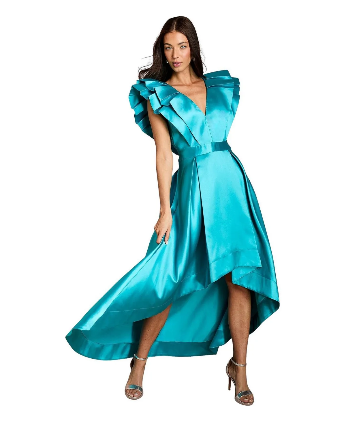 V-Neck High Low Midi Dress by Coast