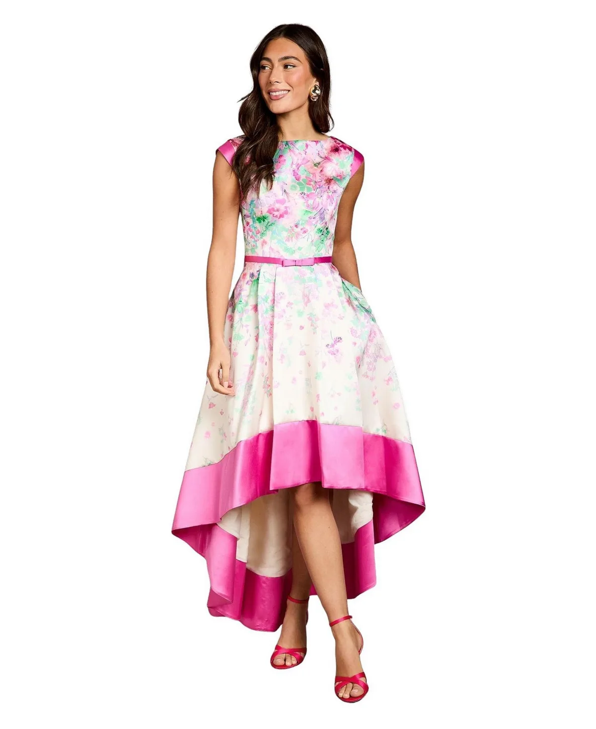 Floral High-Low Boat Neck Midi Dress by Coast