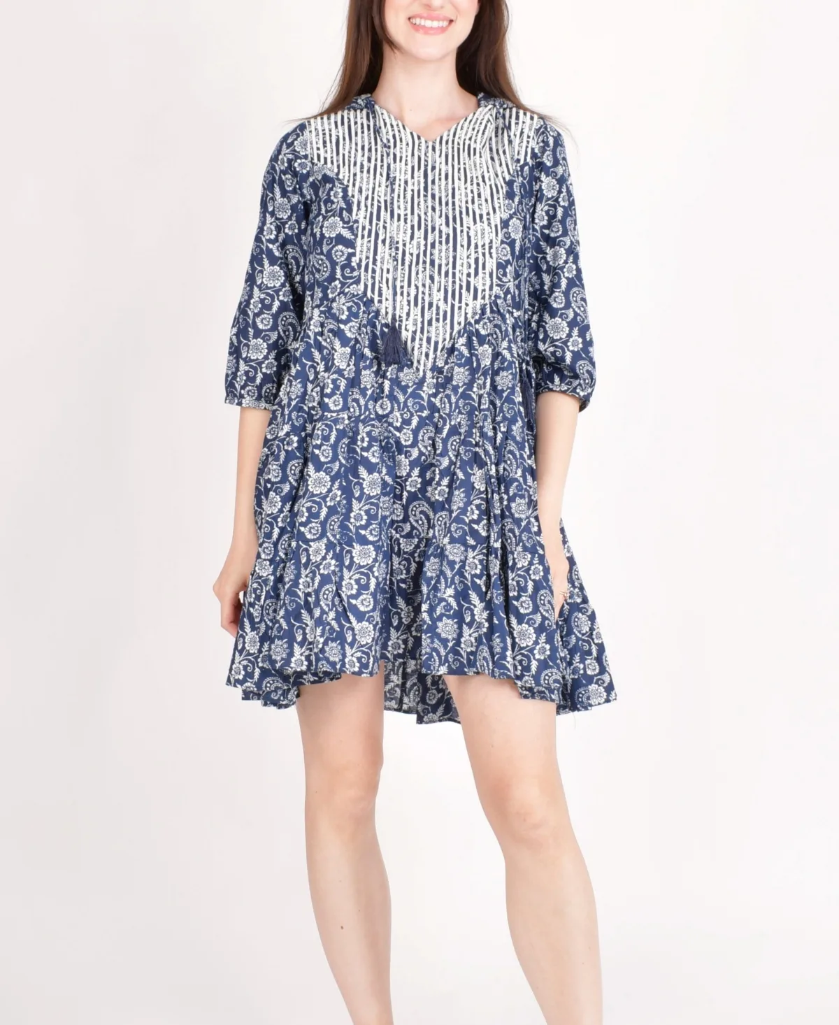 Embroidered Hoodie Mini Dress by Raas