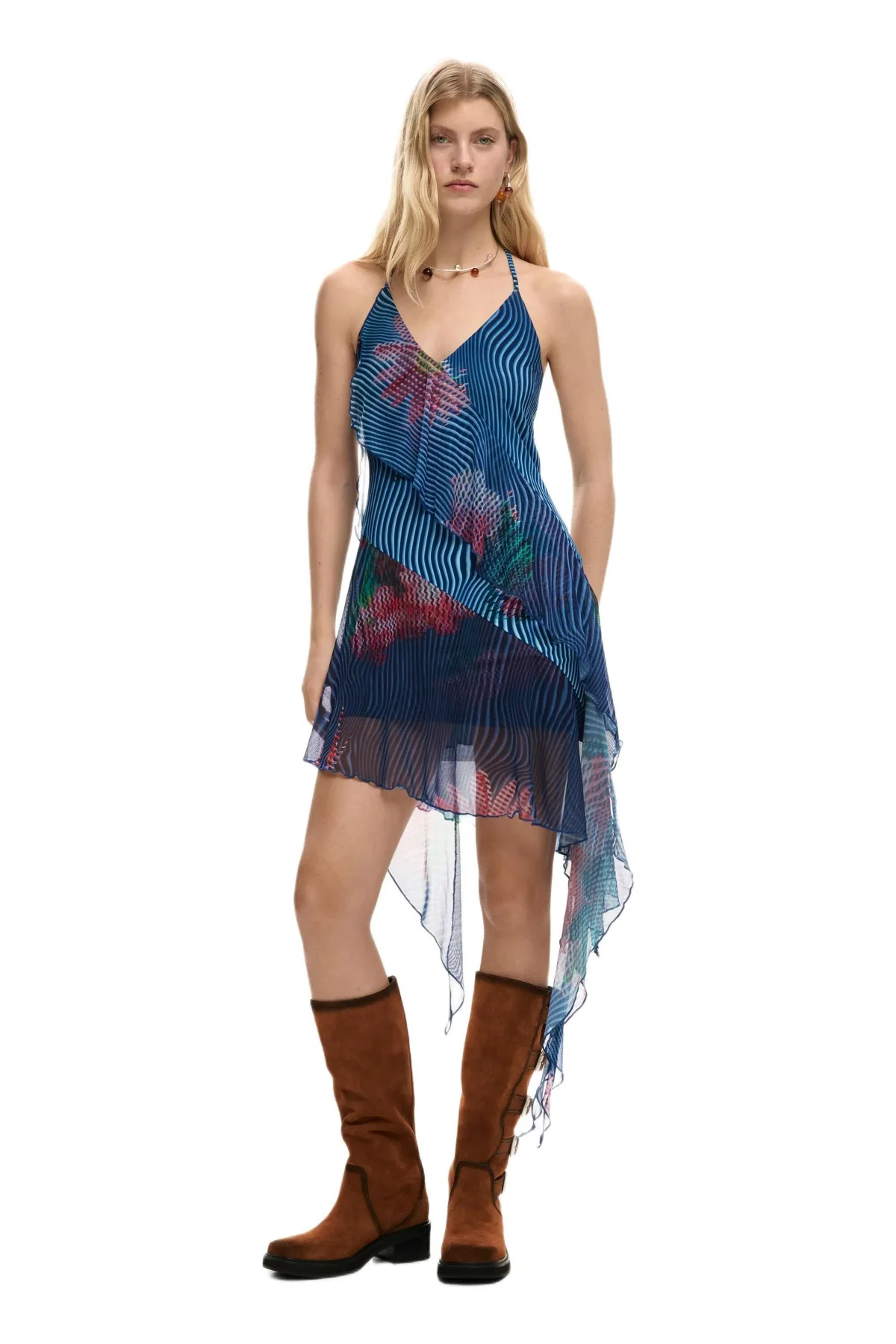 Pixelated Ruffle Dress by Desigual