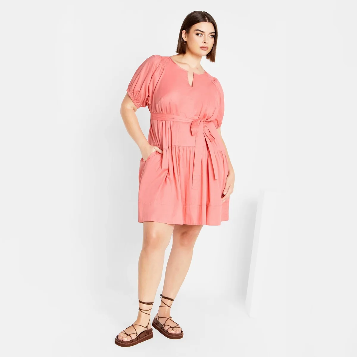 Cassie Plain Dress by City Chic