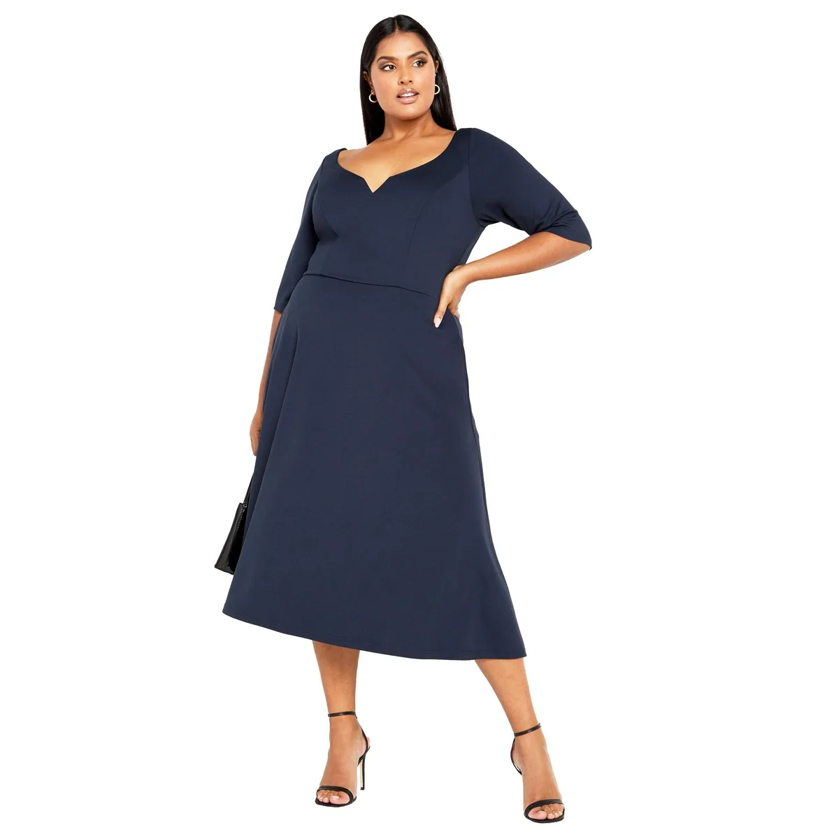 Cute Girl Elbow Sleeve Dress by City Chic