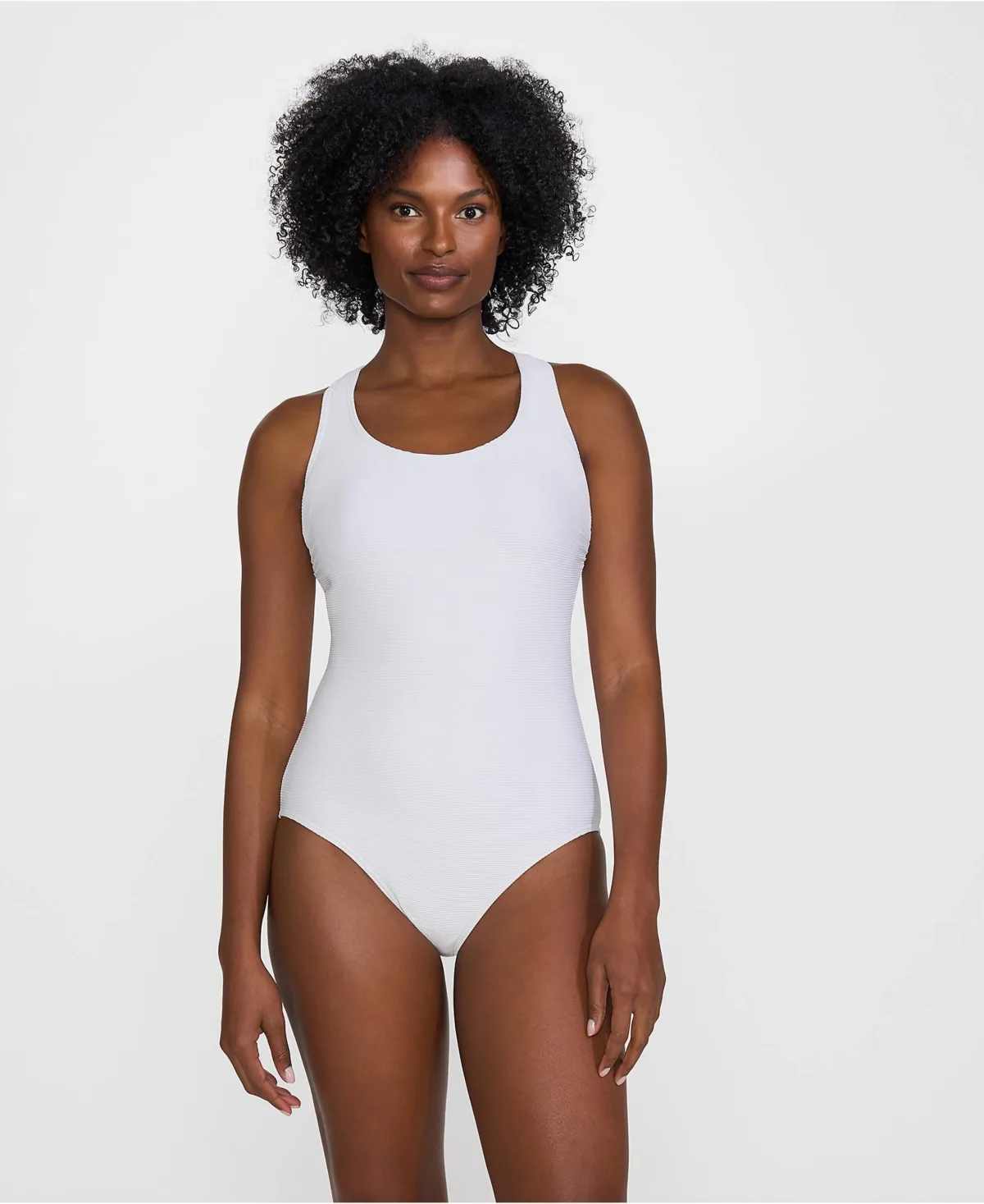 Tugless Ribbed X-Back One Piece Swimsuit by Lands' End