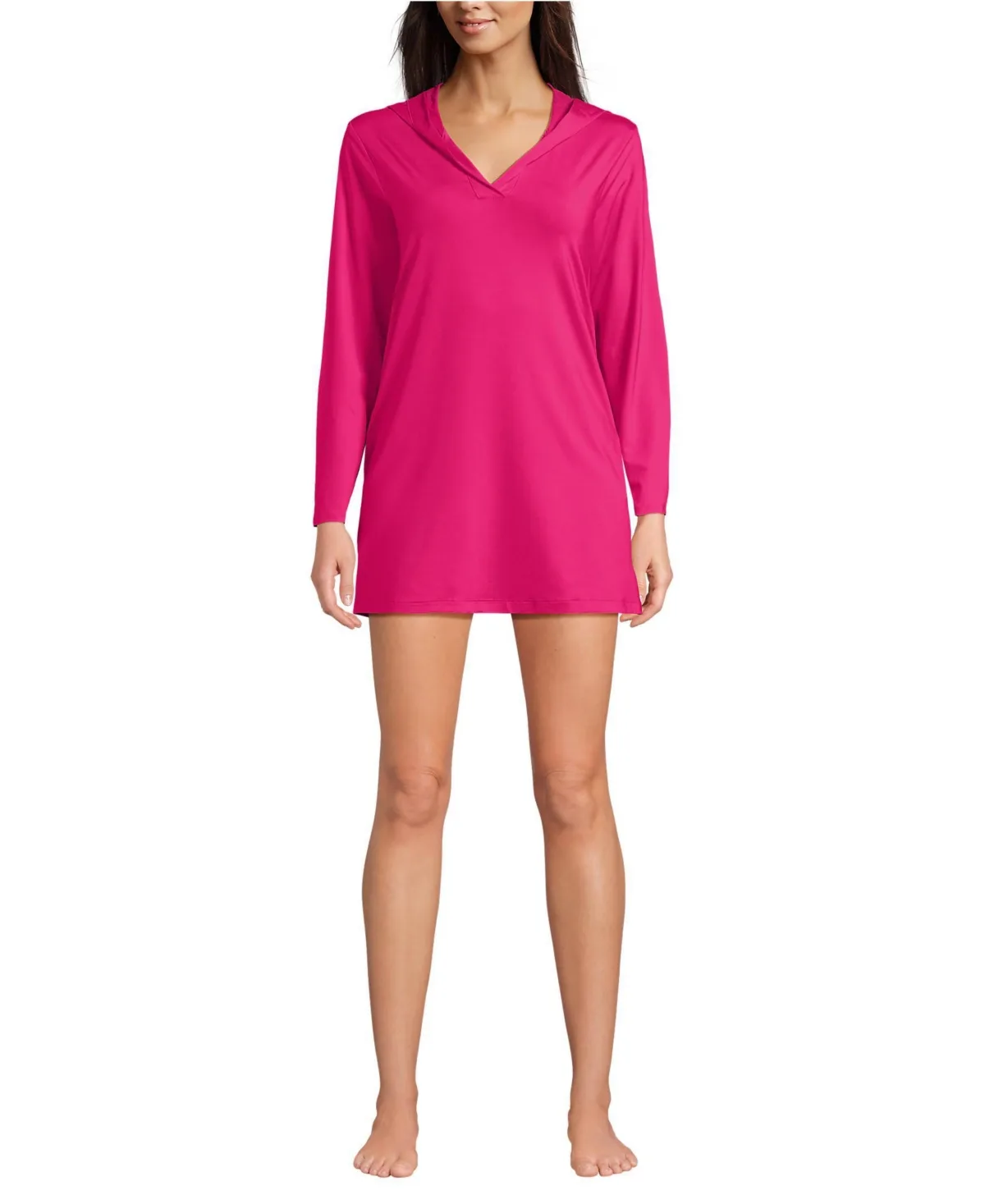 SunShade Upf 50 Hooded Mini Swim Cover-Up Dress by Lands' End