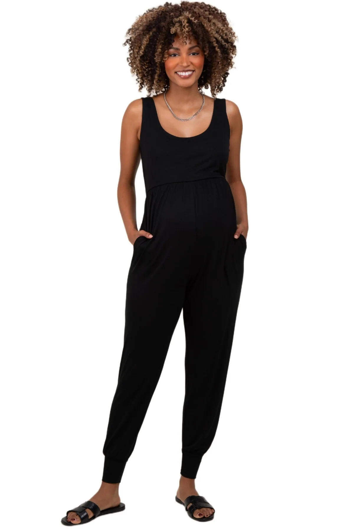 Scoop Neck Sleeveless Jogger Jumpsuit by Pinkblush
