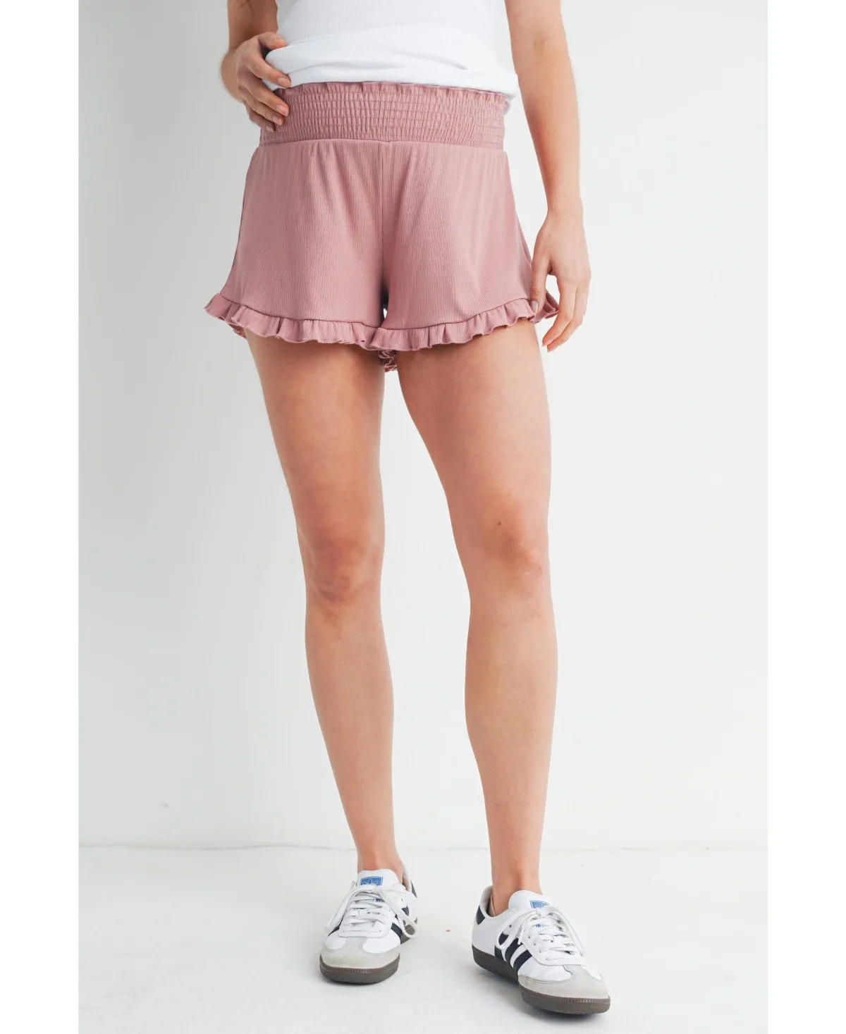 Smocked Ruffle Lounge Shorts by Hello Miz