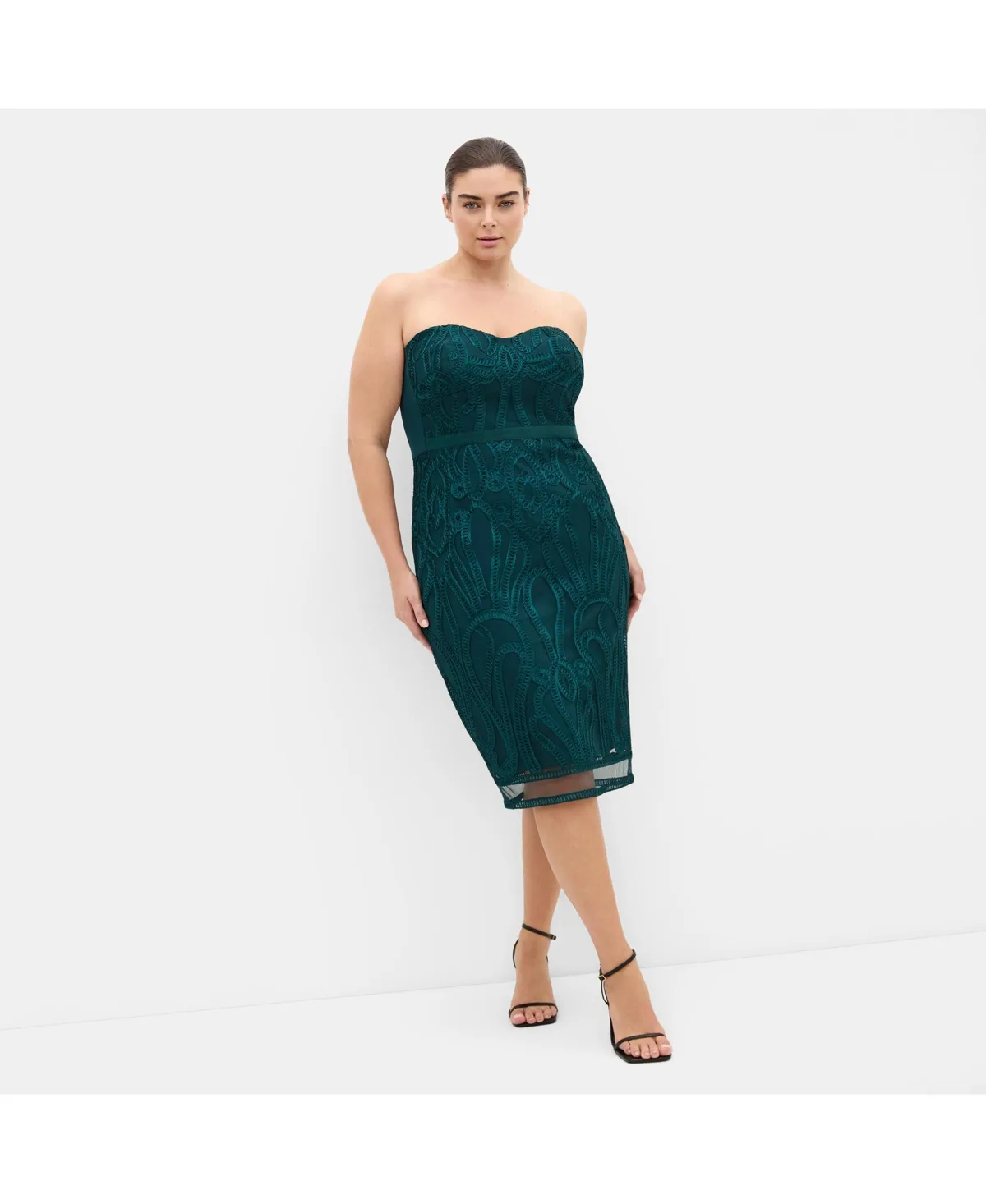 Antonia Strapless Midi Dress by City Chic