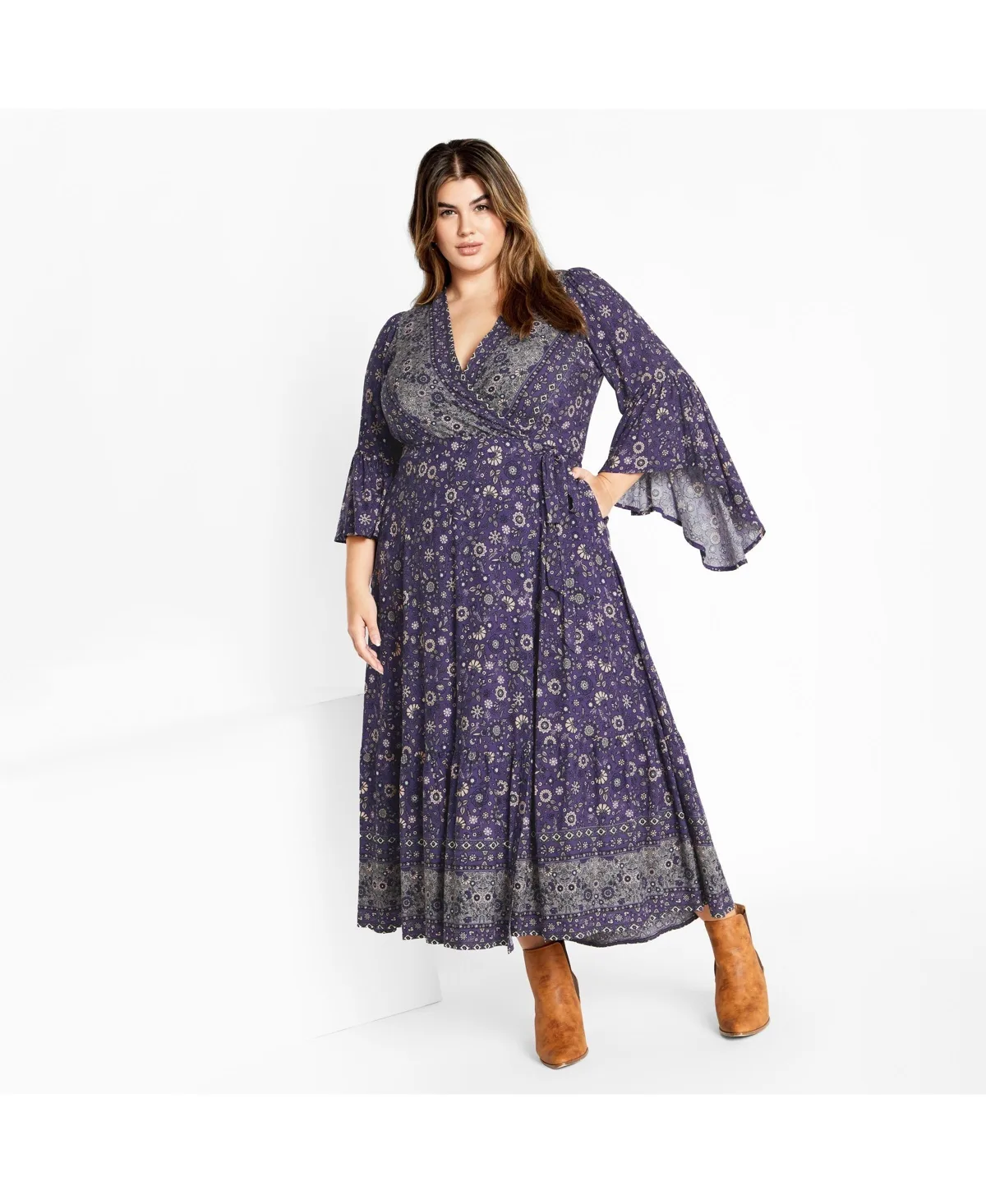 Belle Wrap Maxi Dress by City Chic