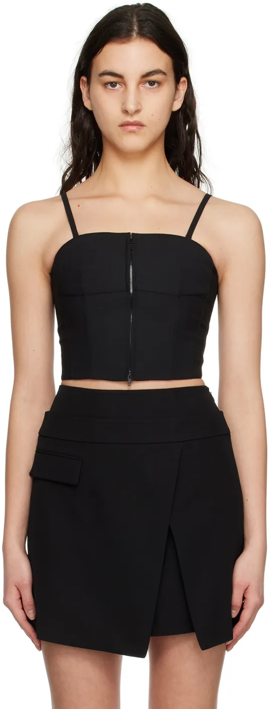 Black Cropped Tank Top