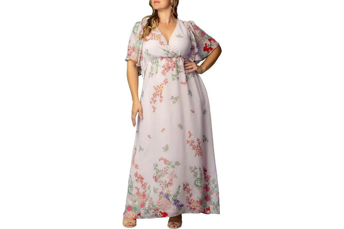 Catalina Border Print Gown by Kiyonna