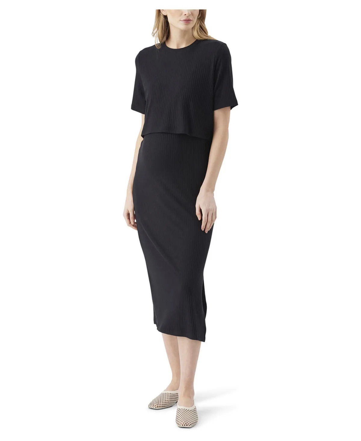 Ivy Rib Nursing Dress by Ripe Maternity