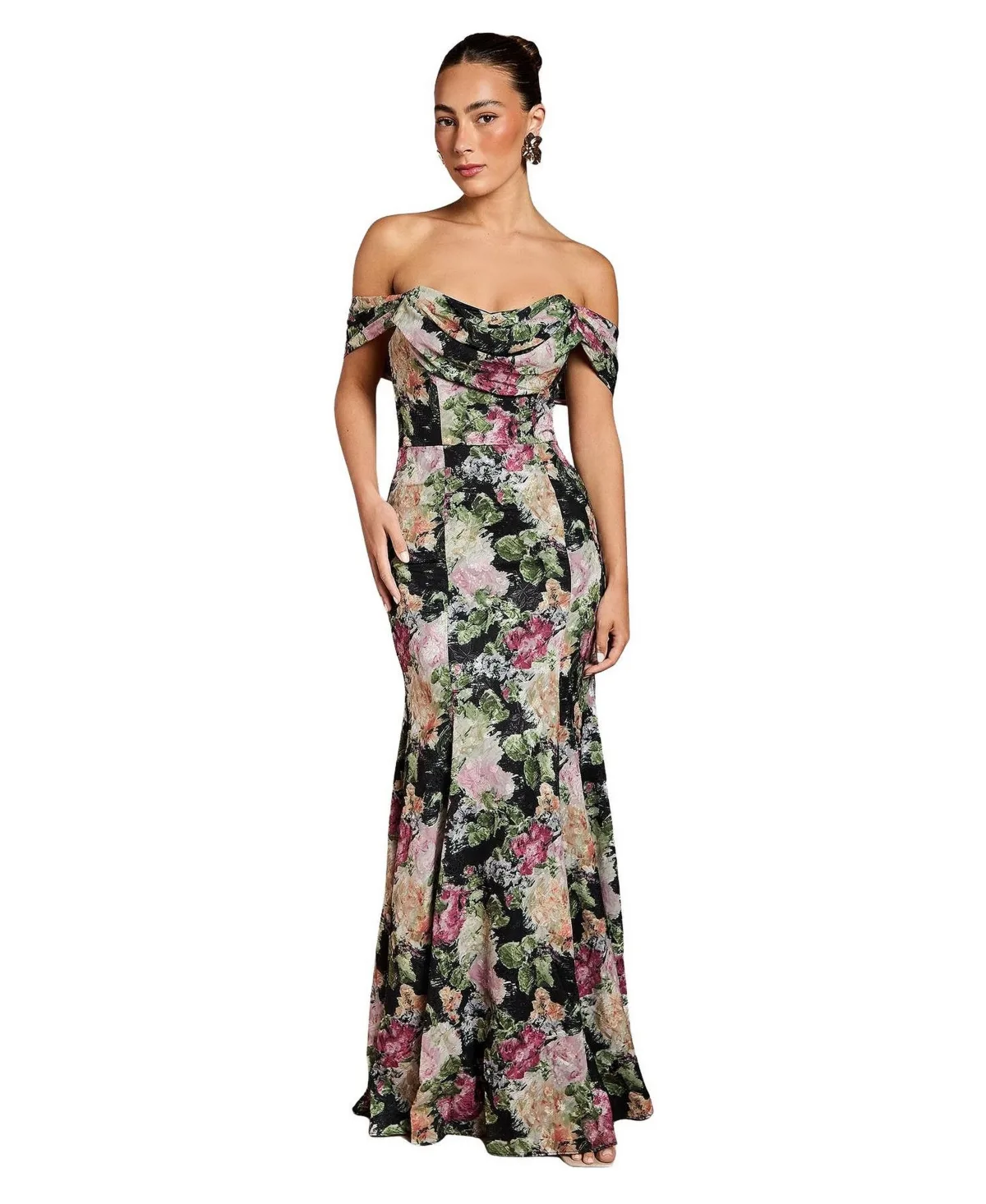Floral Bardot Maxi Dress