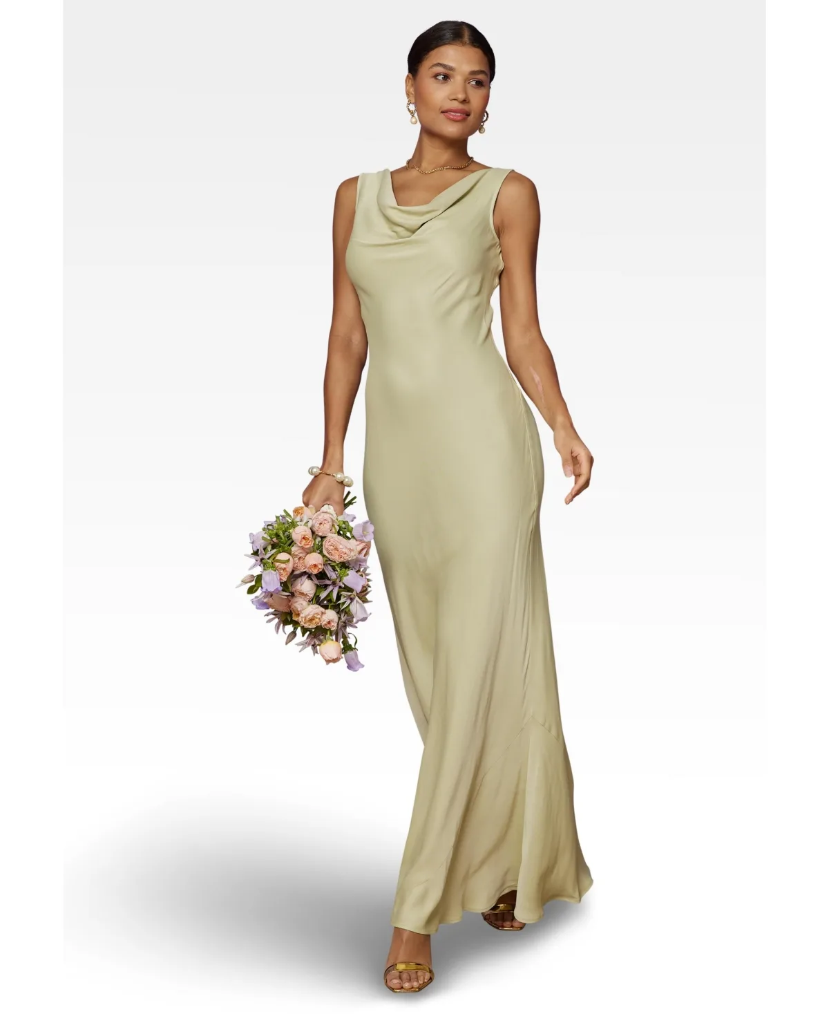 Pandy Satin Cowl Bridesmaid Dress by Maids To Measure