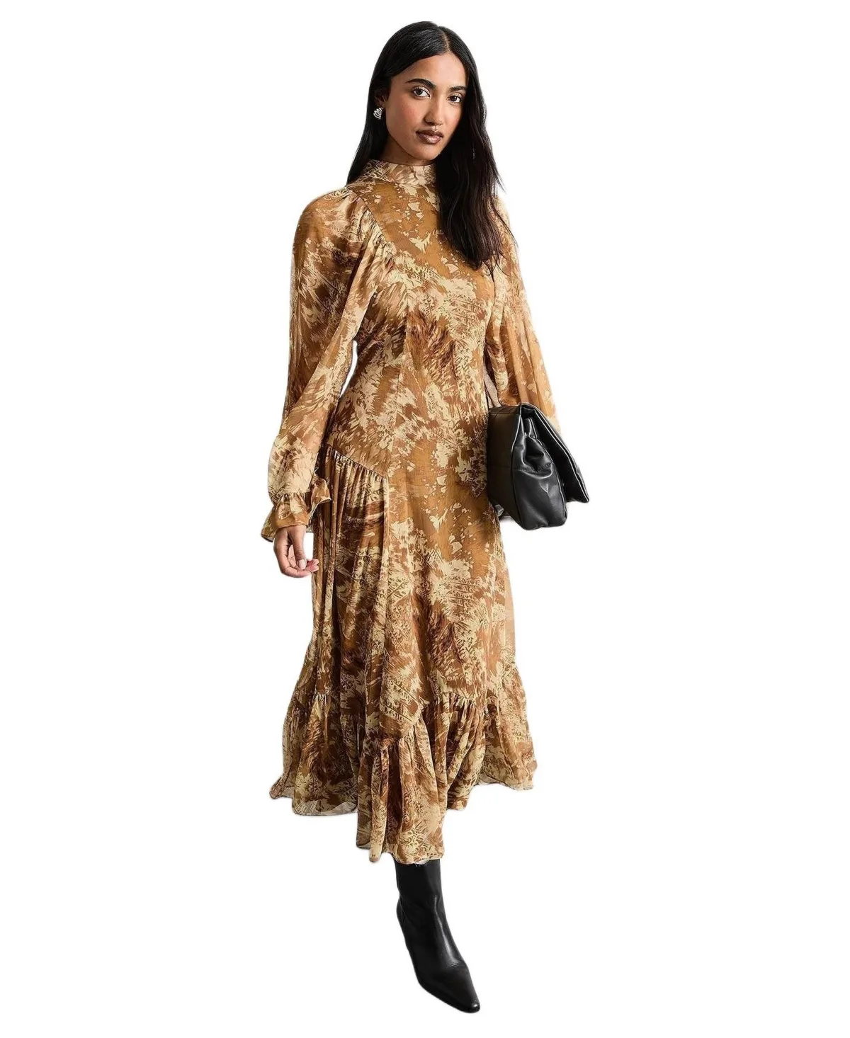 Romantic Chiffon Sleeve Midaxi Dress by Warehouse